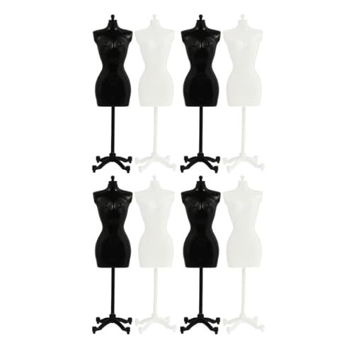 Supvox 8 Stück Teiliges Puppenständer für Kleidung Verstellbare Mannequins Schwarz und Weiß für Kreative Spiel mit Puppenbekleidung Fantasie und Vorstellungskraft von Supvox