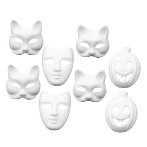 Supvox 8 Stück Teiliges Weiße Papiermasken zum Bemalen Leichte Blanko Masken für DIY Cosplay Karneval Halloween Party mit V Gesicht Katzen und Fuchsdesign Angenehm zu Tragen für Kreative Supvox 8 Stück Teiliges Weiße Papiermasken zum Bemalen Leichte Blanko Masken für DIY Cosplay Karneval Halloween Party mit V Gesicht Katzen und Fuchsdesign Angenehm zu Tragen für Kreative von Supvox