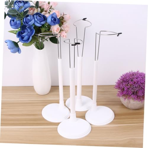 Supvox 8 Stück Teiliges Weißes Puppenständer aus Kunststoff Höhenverstellbar Stabiler Doll Display Halter mit Breiter Basis und Taillenstütze für Puppen und Figuren Puppenzubehör für von Supvox