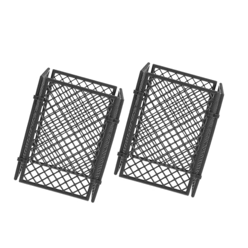 Supvox 8 Stücke Schutznetz Bausteine ​​Zubehör Mini Zaun Miniatur Zaun Weihnachtsbaum Zaun Fee Garten Zaun Grau Abs von Supvox
