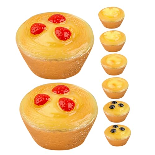 Supvox 8 Stücke Simulierte Obst Torte Realistische Kleine Modell Kleine Lebensmittel Mini Puppenhaus Gefälschte Dessert Gefälschte Küche Harz von Supvox