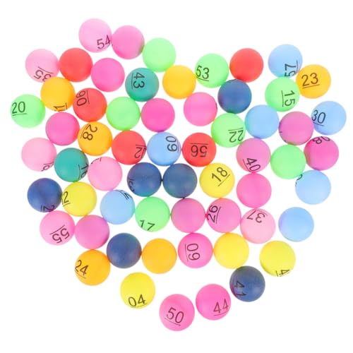 Supvox 80 Stück Nummerierte Kunststoffbälle für Tombola Raffle Spielbälle Party Unterhaltung Fairer Ziehungsprozess Langlebig Leicht Transportierbar von Supvox