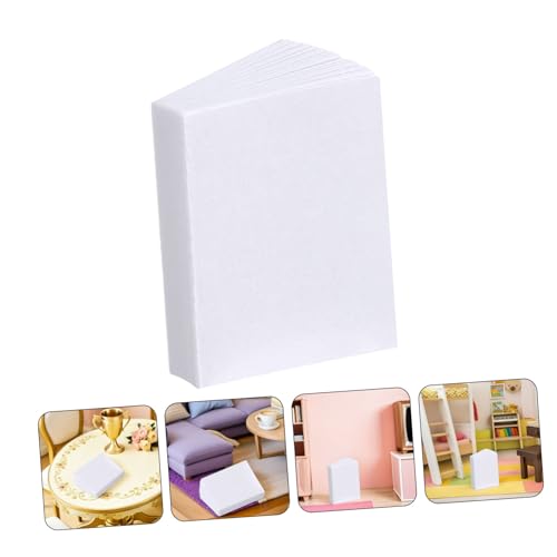 Supvox 80 Stück Teiliges Mini-bücher Puppenhaus Weiße Blanko-bücher Langlebig und Handlich Realistische Miniatur-Dekoration für DIY-basteln Rollenspiel und Puppenhaus-Regale von Supvox