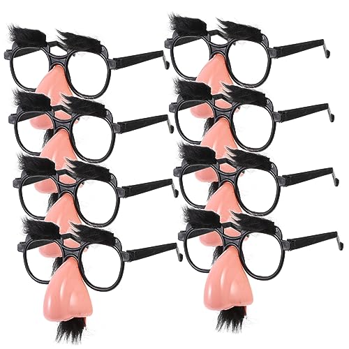 Supvox 8Stücke Teiliges Bart Brillen Mit Großer Nase Lustige Kostüm Dekoration Für Partys Und Cosplay Accessoires Für Halloween Und Karneval von Supvox