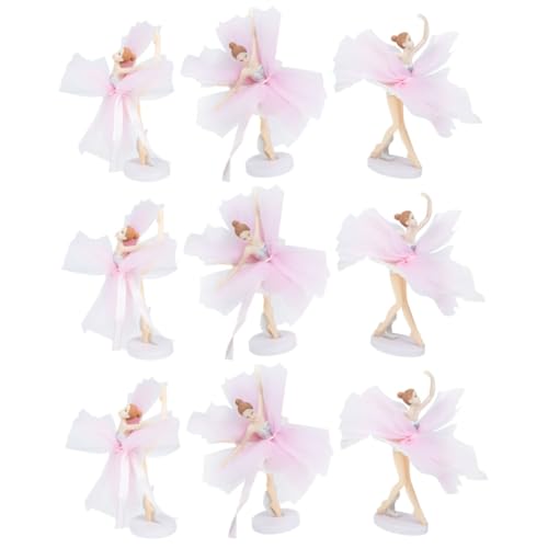 Supvox 9 Sätze Ballerina-Mädchen-Ornamente Tänzer Kuchendeckel Ballett tanzen Willkommen Zahlen Mädchengeburtstagsfeier Ballerina-Dekorationen Geburtstagsdekorationen für Mädchen Plastik von Supvox