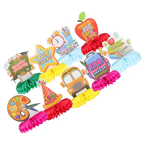 Supvox 9 Stück 100 Tage Der Schule Waben Tisch Dekorationen Mittelpunkt Party Ornament 100 Tag Der Schule Waben Tisch Waben Papier von Supvox