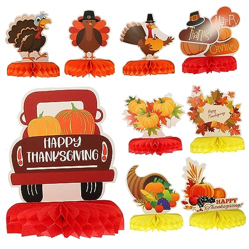 Supvox 9 Stück Teiliges Honeycomb Ball Tischdekorationen Herbstliche Thanksgiving Deko Leichte Papier Wabenbälle Kompakt und Wiederverwendbar für Party und Heimdekoration von Supvox