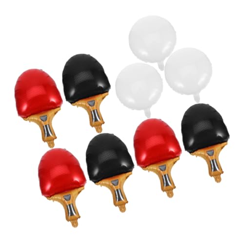 Supvox 9 Stück Teiliges Tischtennis Ballon Sportparty Dekoration mit Roten und Schwarzen Tischtennisschlägern Sowie Weißen Tischtennisball Ballons Leichte Einfach Aufzuhängende von Supvox