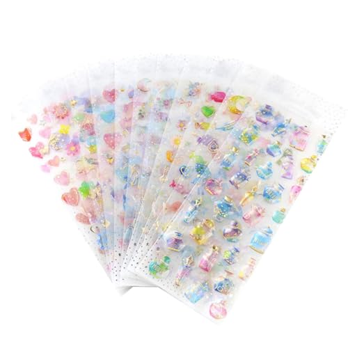Supvox 9 Stück Teiliges Transparentes DIY Sticker für Fotoalben Scrapbooking Dekoration Langlebige Sichere Aufkleber für Planer Tagebücher und Kreative Bastelprojekte von Supvox