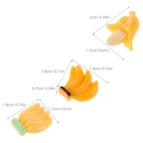 Supvox 90 Stück Puppenhausminiaturen: Bananen aus Kunstharz im Maßstab 1:12 – Mini-Fake-Obst für Feengarten-Dekorationen – Miniatur-Lebensmittel-Skulptur-Requisiten von Supvox
