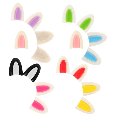 Supvox 9Paare Hasenohr Anhänger aus Kunstharz für DIY Basteln Osterkaninchen Accessoires und Erwachsenenfreundlich für Haarspangen Stirnbänder und Puppendekoration von Supvox