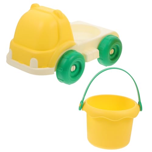Supvox ATV - puppenwagen sandspielzeug Toy Cars Strandspielzeug Auto Auto Mehrzweckeimer Sandwagen mit Eimer Strandwagen Eimer Graben weiches Gummi Yellow von Supvox