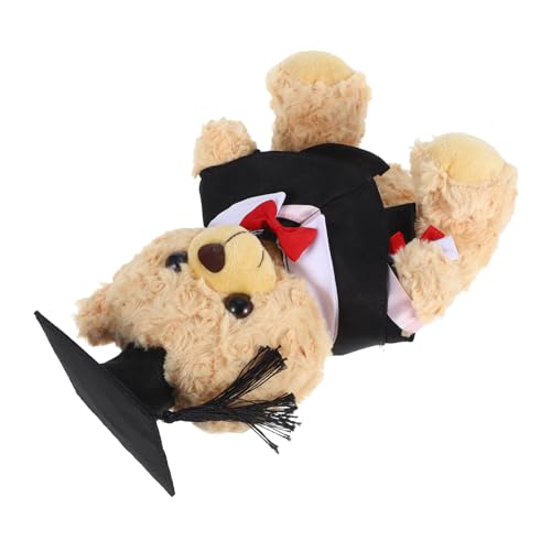 Supvox Abschlussbär Plüsch Gefülltem Bär Mit Cap Diploma Abschluss Gefüllt Plüsch Tierpuppen Für Die Klasse Von 2025 Abschlussparty Liefert Schwarz von Supvox