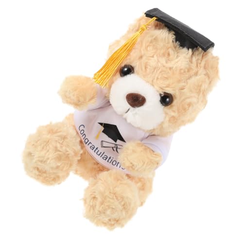 Supvox Arzt Hut Puppe abschlussgeschenk Absolventengeschenk Plüschteddy mit Abschlusskappe Plüschbär mit Doktorhut Plüschtier Abschluss-Cartoon-Bär Abschlusspuppe PP Baumwolle Light Brown von Supvox