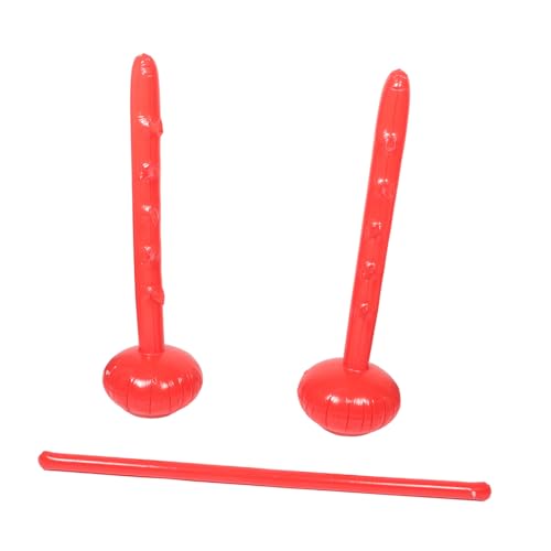Supvox Aufblasbare Hochsprungstange gartenspielzeug Pool-Spiele Karnevalsspiele im Freien Wasserspiele für draußen Kick- -Spiel aufblasbar Sprungsport Strandspiel Plastik rot von Supvox