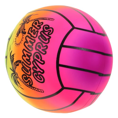 Supvox Aufblasbarer Regenbogen Strandball PVC Volleyball Spielball Strapazierfähig und Wiederverwendbar Geeignet für Indoor Outdoor Strand Wasser Pool Spielspaß von Supvox