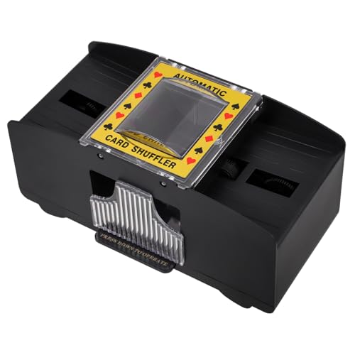 Supvox Automatischer Mischler Party Spiel automatische Karte Kartenautomat Poker Werkzeug Maschine zum Mischen von Karten Mischkartenzubehör Kartenmischmaschine Abs Black von Supvox