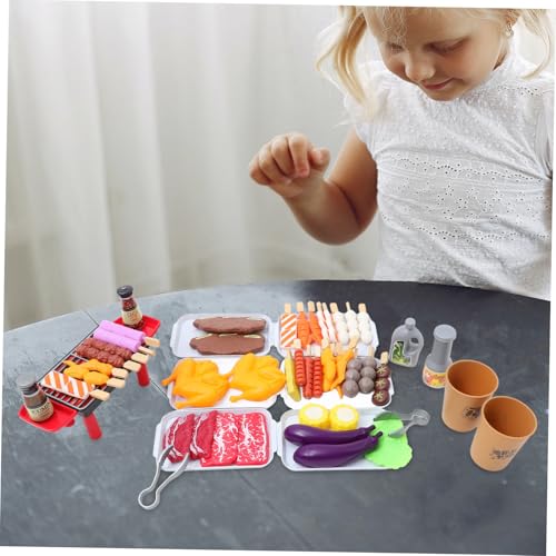 Supvox BBQ Grill Spielset aus Abs Simuliertes Küchenspielzeug mit Realistischem Rauch Sicher und Geruchsfrei Kreatives Rollenspiel für Jungen und Mädchen zum Nachkochen und Grillen von Supvox