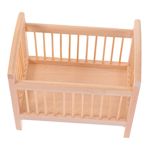 Supvox Babybett aus Holz Kinderzimmer Zubehör Leicht und Robust zum Dekorieren von Mini Häusern von Supvox