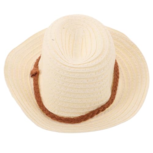 Supvox Babystellar Hutzubehör Hat Kleine Hüte Dekoration Minihut Foto Requisit Mini Sonnenhut Für Puppen Kleines Dekorationszubehör Miniatur Western Puppenhauszubehör Khaki Stroh von Supvox