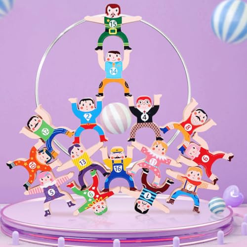Supvox Balancespiel Holzbausteine Pädagogisches Gleichgewichtsspielzeug mit Sicherem Glattem Material Fördert Kreativität Vorstellungskraft und Hand Auge koordination Geeignet für Jungen von Supvox