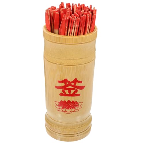 Supvox Bambus Eimer mit Chinesischen Wahrsagestäbchen Traditionelles Divinationsspiel Zubehör Praktisches Feng Shui für Büro Zuhause Schule Geschenkidee von Supvox
