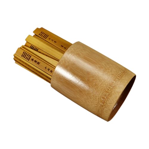 Supvox Bambus Wahrsagestäbchen Set mit Zeichen Hoher Bambusbehälter Traditionelles Chinesisches Divinationsspiel Geeignet für Einsteiger und Spirituelle Praktiken Dekoratives Feng Shui von Supvox