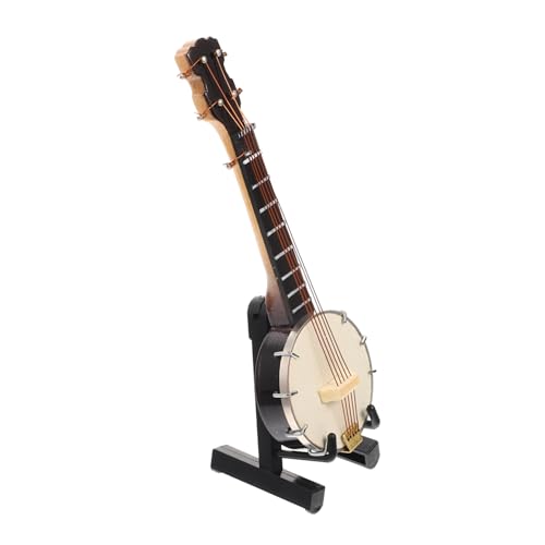 Supvox Banjo-modell Banjo-sammelfigur Miniatur-banjo-ornament Miniaturmodell Gitarrenmodell Aus Holz Puppengitarrenmodell Musik Kleine Teile (kunststoff) Puppenhaus Männer Und Frauen von Supvox
