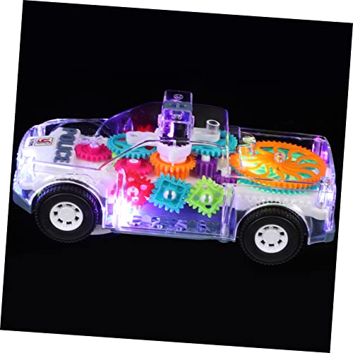 Supvox Batteriebetriebenes Spielzeugauto Für Kleinkinder Jahre Transparentes Lichtspielzeug Mit Mechanischen Zahnrädern Material Fördert Die Eltern Beziehung Und Sorgt von Supvox