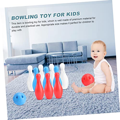 Supvox Bowling Set für Umweltfreundliches Kunststoffspielzeug Interaktives Lernspielzeug zur Motorischer Fähigkeiten Geschenk für Jungen und Mädchen Fördert Körperliche Zufällige Farbe von Supvox