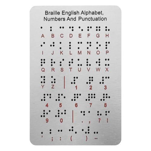 Supvox Braille-Motherboard Blindenschrift Lernen Braille-lerntafel Braille-lernzubehör Gadget Für Blinde Menschen Braille-nummerntafel Braille-schreibtafel Rostfreier Stahl Silver von Supvox