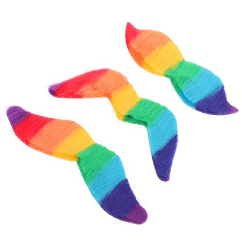 Supvox Buntes Teiliges Regenbogen Schnurrbart für Maskerade und Karneval Hautfreundlich Vielseitig Einsetzbar für Party Festival Performance Lustiges Kostümaccessoire von Supvox