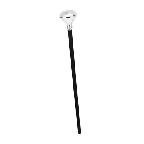 Supvox Cosplay Zauberstab Krückstock mit Schmuckstein Silberner Halloween Gehstock Requisite Dekorativer Party Stock für Kostüm und Bühnenauftritt Robust und Langlebig von Supvox