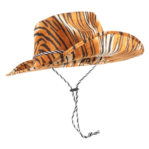 Supvox Cowboyhut Damen Westernmütze Westernstil Kopfbedeckung Tierkostüm Cowgirl Kostüm Zubehör von Supvox