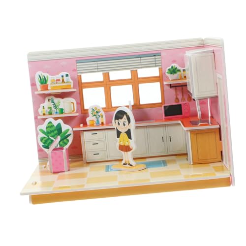 Supvox DIY Küchenpuzzle Modell aus Papier Miniatur Küchenmodell Bausatz Leichte Sichere Materialien Einfach zu Montieren Dekoratives Küchen für Erwachsene von Supvox