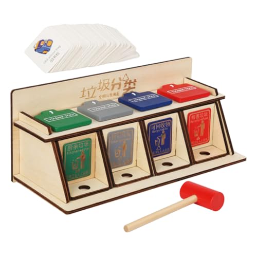 Supvox DIY Müllsortierspielzeug aus Hochwertigem Holz Pädagogisches Lernspielzeug Umweltbewusstsein Kreatives Bastelset für Ab Jahren Langlebig und Sicher Gestaltet von Supvox