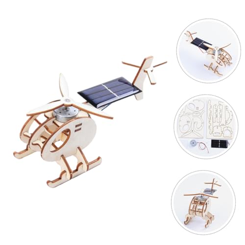 Supvox DIY Solar Hubschrauber Modell aus Holz und Umweltfreundliches Experimentierspielzeug für Fördert Kreativität und Wissenschaftliches Verständnis zum Basteln und Lernen von Supvox