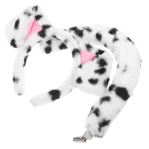 Supvox Dalmatiner Hundeohren Haarreif mit Flauschiges Welpen Stirnband für Erwachsene Tierisches Kostümzubehör für Party Karneval und Cosplay Vielseitiges Haarschmuck Accessoire von Supvox
