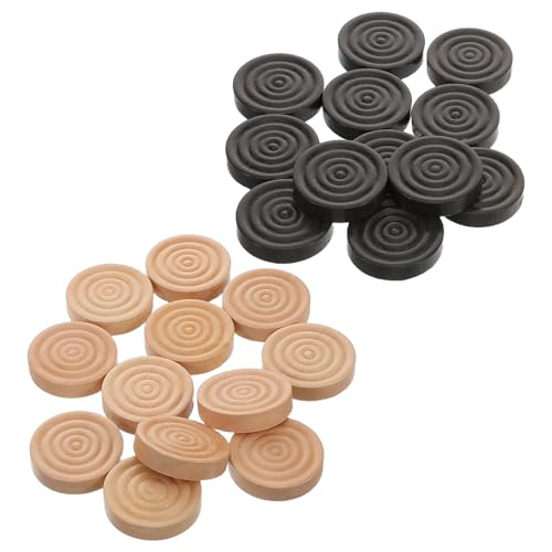 Supvox Dame-Brettspiele – 24-Teiliges Schachspiel Aus Holz Mit Runden Gewinden Für Schreibtisch Und Reisezubehör Supvox Dame-Brettspiele – 24-Teiliges Schachspiel Aus Holz Mit Runden Gewinden Für Schreibtisch Und Reisezubehör von Supvox