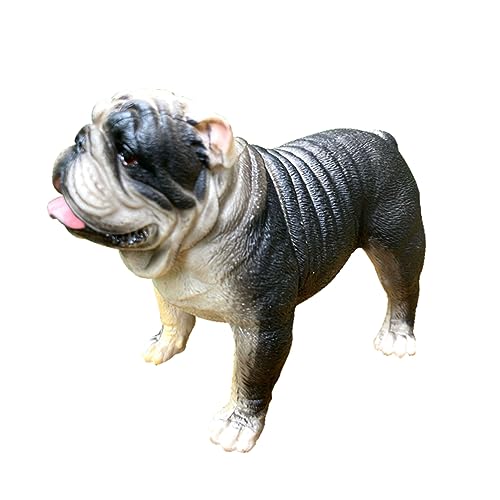 Supvox Dekorative Bulldoggen Figur aus Hochwertigem Kunststoff Realistische Simulation Detailreiche Hunde Skulptur Langlebiges Modell für Home Office Deko und Lernspielzeug von Supvox