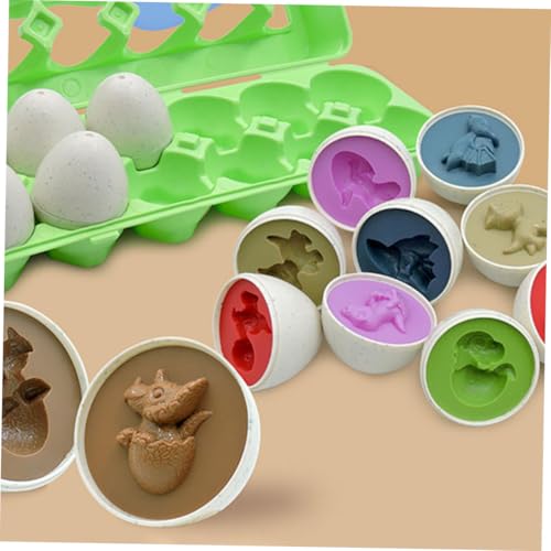 Supvox Dinosaurier Eier Lernspielzeug für Kleinkinder Farbige Formen Erkennung Montessori Ostergeschenk Pädagogisches Matching Gedächtnis und Kognition von Supvox