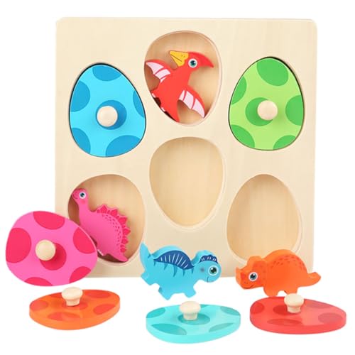 Supvox Dinosaurier Puzzle Dinosaurier Kleinkinder Jungen Kinderpuzzle Kognitives Cartoon Puzzle Kinderpuzzle Buntes Holz von Supvox