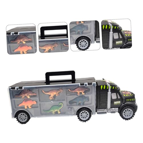 Supvox Dinosaurier Transport LKW mit Realistischen Dinosaurier Figuren Abnehmbarer Anhänger Robustes Kunststoff Set für Kreatives Lernspielzeug Sicher und Langlebig von Supvox