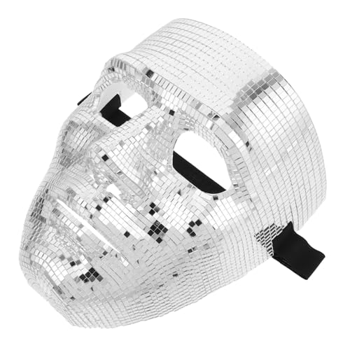 Supvox Disco Ball Maske für Verstellbare Leichte Festtagsmaske für Halloween Karneval und Mottopartys mit Reflektierender Oberfläche für Einen Einzigartigen Auftritt von Supvox