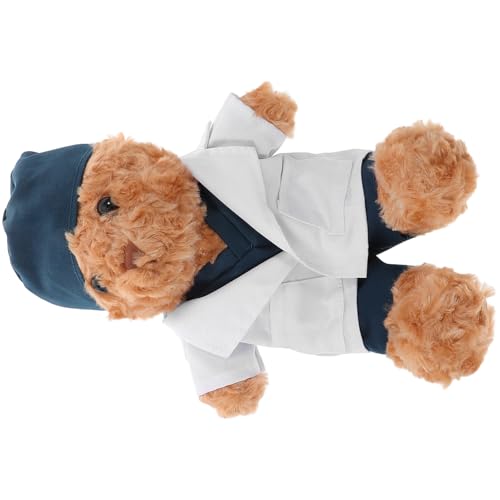 Supvox Doktor-bär-Puppe Dekorative Bärenpuppe Stofftierkleidung Bärenpuppe Im Schlafzimmer Ausgestopfte Bärenpuppe Doktor Bär Stofftier Medizinischer Plüsch Weicher Stoffbär Baumwolle von Supvox