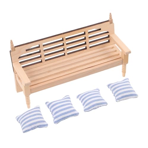 Supvox 1/12 Mini Puppe Sessel Set Vintage Stil Holz Stuhl Für Puppenhaus Decor Puppe Möbel Mini von Supvox