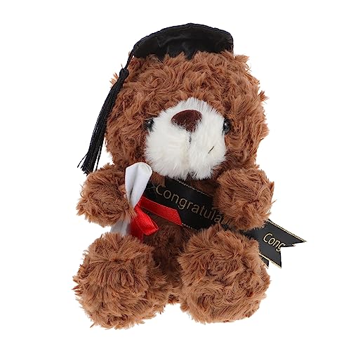 Supvox Dr. Bärenpuppe tragen Plüsch klein Abschluss Bär ablagen bücherregal Regal dekoringe couchbett Geschenkeidee sofaschoner Kuscheltier mit Abschlussbär PP Baumwolle Brown von Supvox