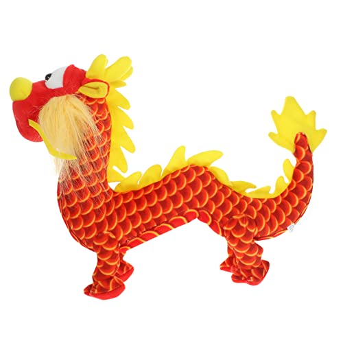 Supvox Drachen Plüschtier Kuscheltier Winziger Drachenplüsch Dinosaurier Plüsch Ausgestopfter Drache Cartoon-Drachen-plüsch Plüschdrache Plüschtierfigur Drachenmodell Rot Pp Baumwolle von Supvox
