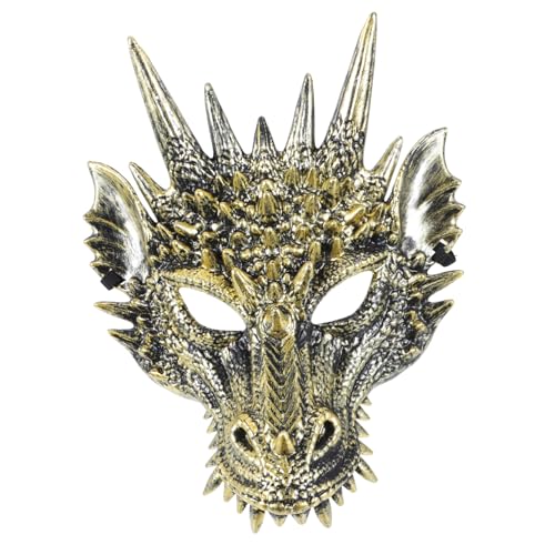 Supvox Drachenmaske Cosplay Ganzgesichtsmaske Goldener Animal Mask Halloween Karneval Party Requisit für Fasching und Kostümveranstaltungen von Supvox