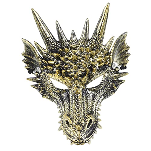 Supvox Drachenmaske für Halloween und Cosplay Kreative Tiermaske Goldene Vollgesichtsmaske für Maskenbälle und Festivals für Unvergessliche mit Freunden von Supvox